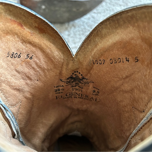 El General 1901 Exotic Stingray Leather Blue Black Embroidered Cowboy Boots 9.5 - Picture 9 of 12